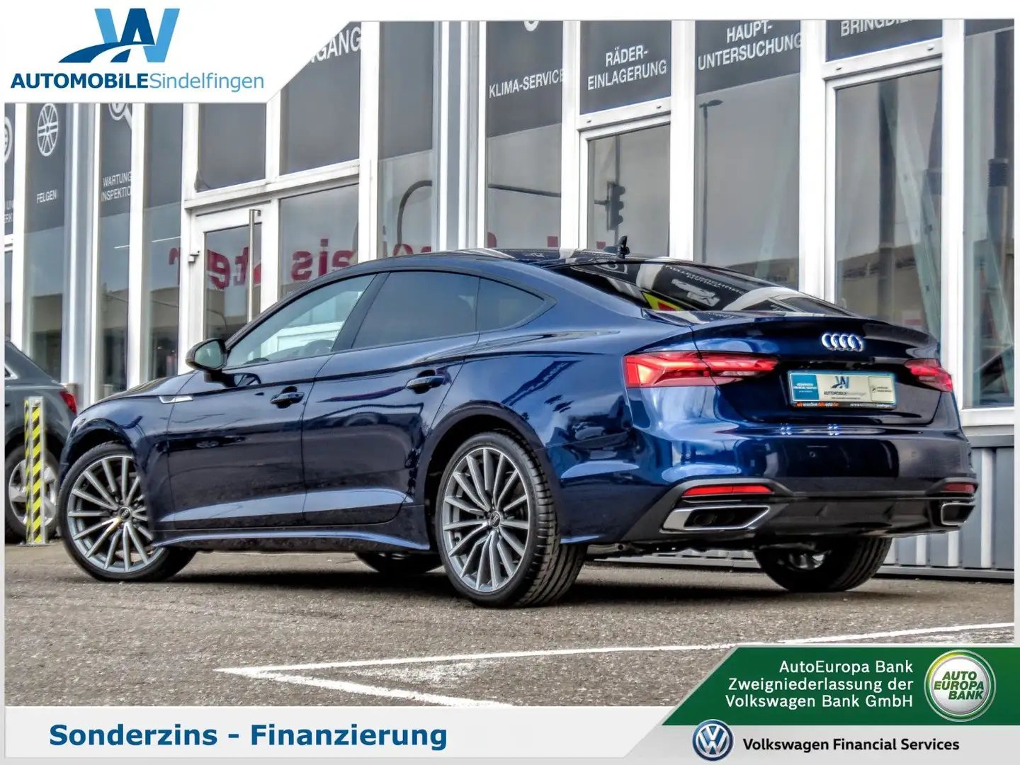 Audi A5 Sportback 40TDI PANO S line Blau - 2
