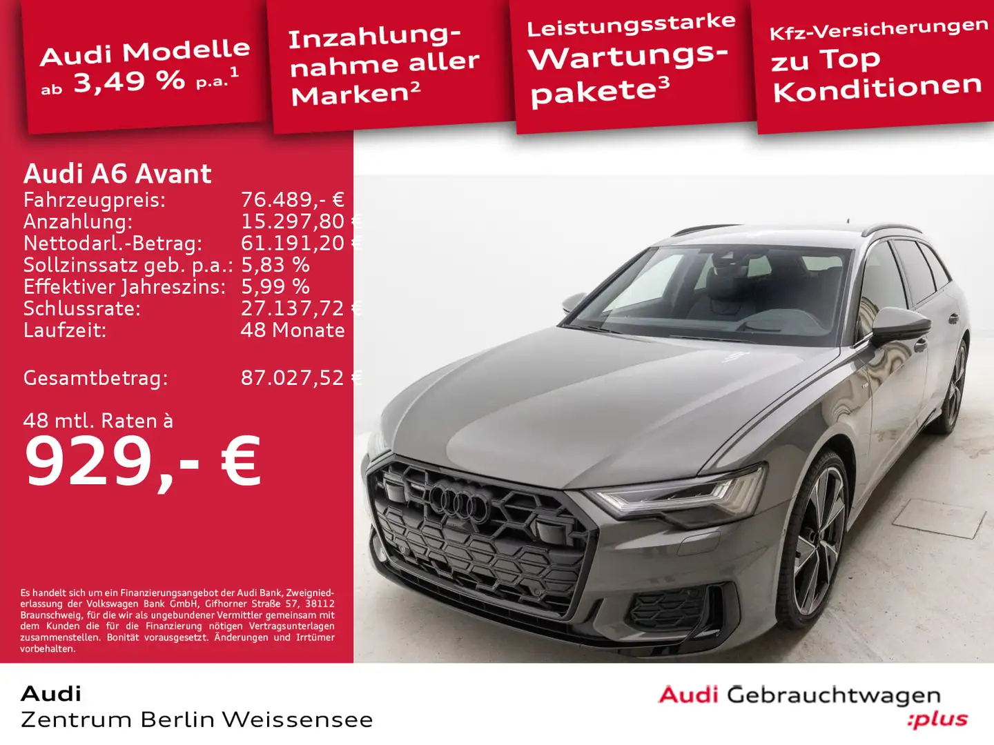 Audi A6 50 TDI TIPT*QUA*S-LINE*MATRIX*HUD*STAND Grau - 1