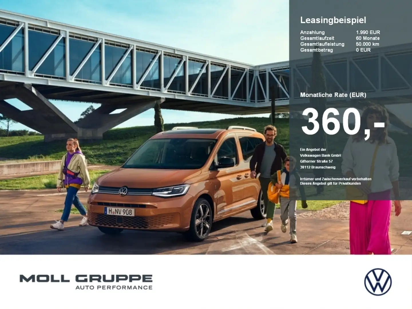 Volkswagen Caddy 5-Sitzer Motor: 2,0 l TDI Wit - 1