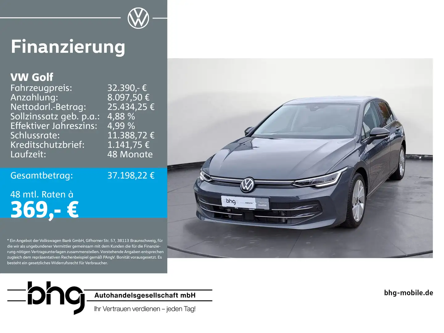 Volkswagen Golf 1.5 eHybrid DSG Goal LED, Rückfahrkamera, A Gris - 1