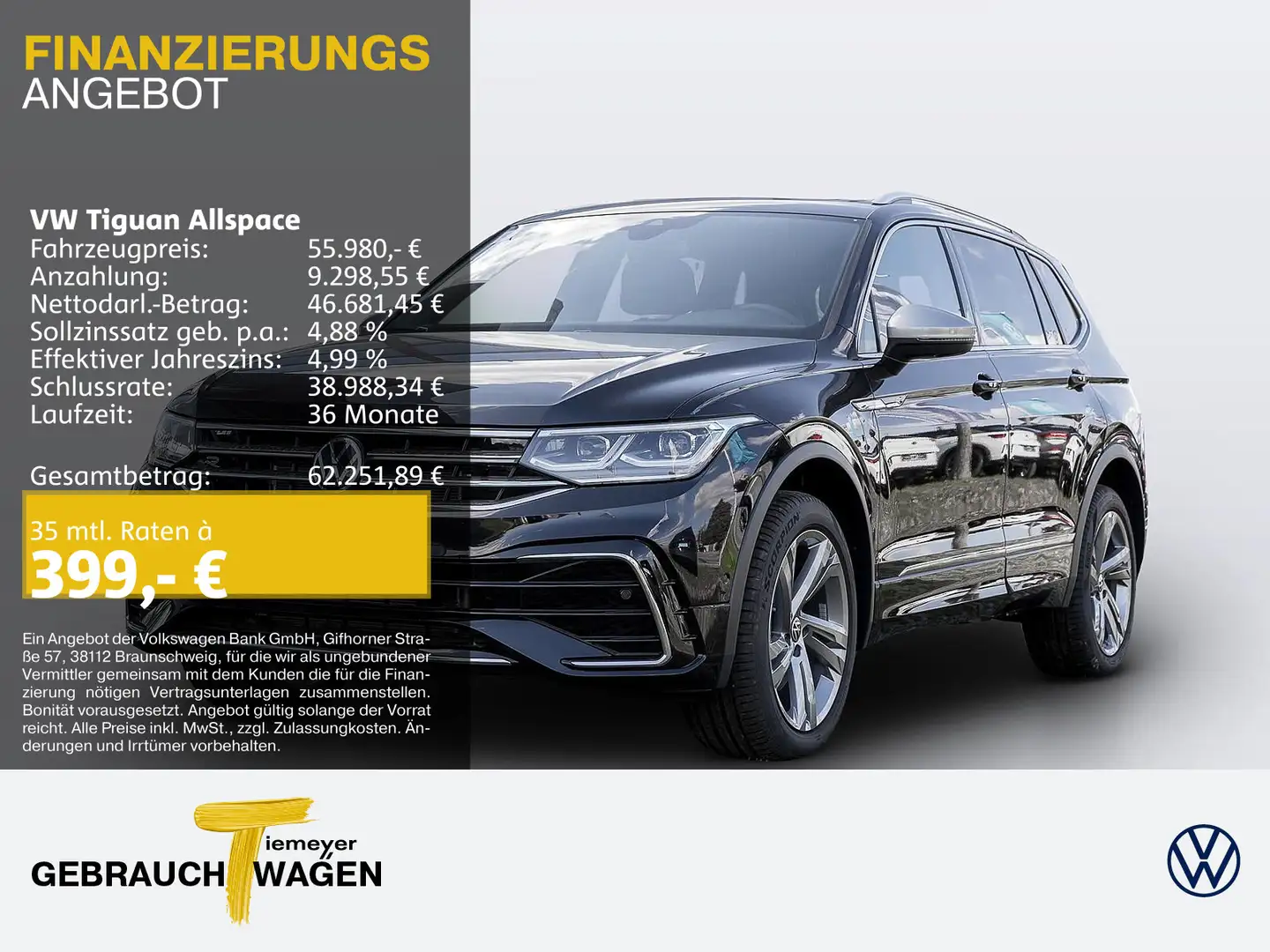 Volkswagen Tiguan Allspace 2.0 TDI DSG R-LINE 4MOTION AREA Schwarz - 1