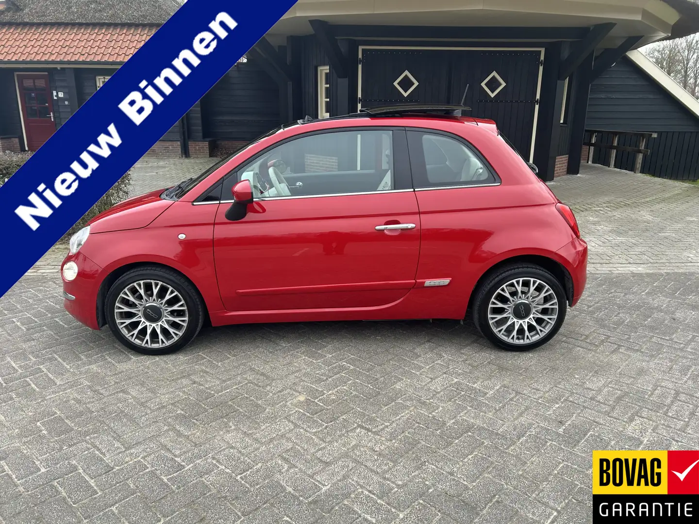 Fiat 500 0.9 TwinAir Turbo Collezione Pano lm Airco App Cru Rood - 1