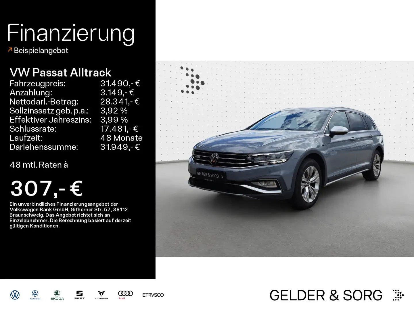 Volkswagen Passat Alltrack Variant 2.0 TDI RFK*LED*Navi*ACC Gris - 1
