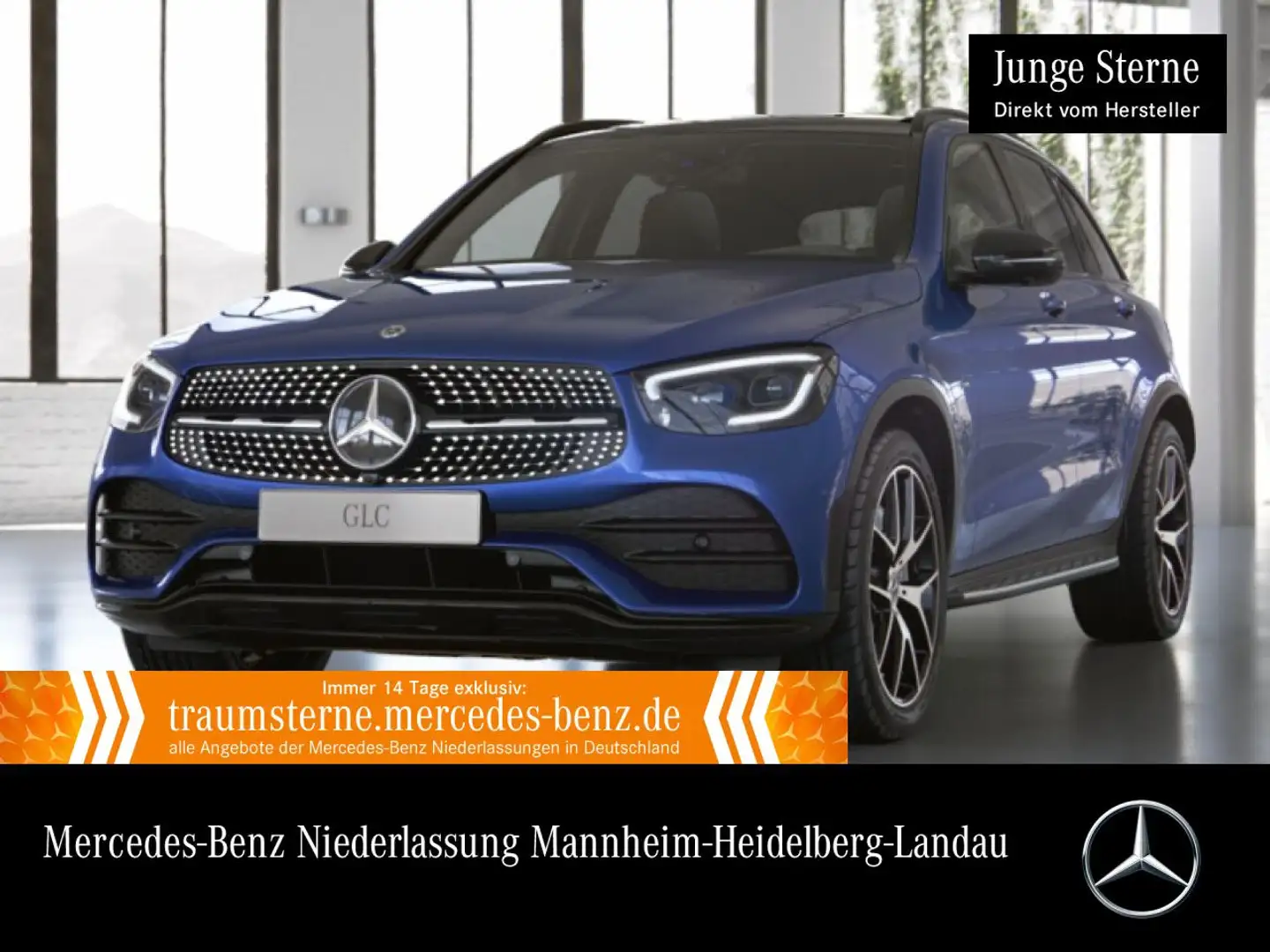 Mercedes-Benz GLC 300 e 4M AMG+NIGHT+PANO+360+MULTIBEAM+FAHRASS Blau - 1
