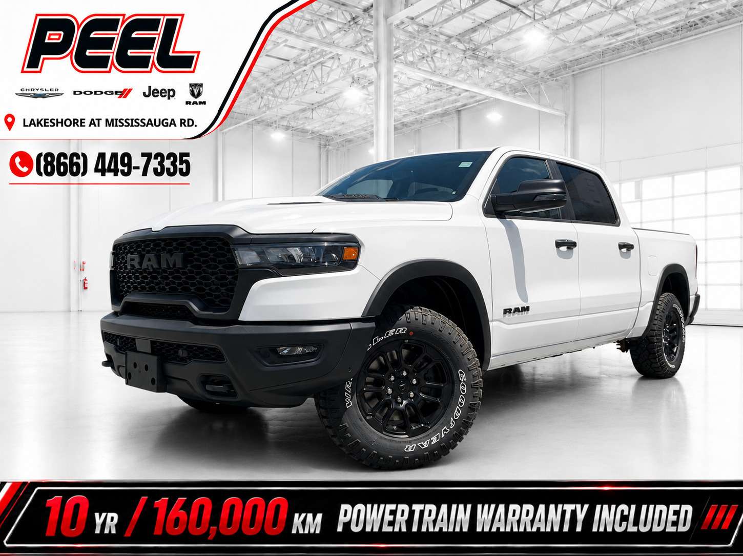 White 2026 RAM 1500 Pickup Truck Four-Wheel Drive 8-Speed Automatic