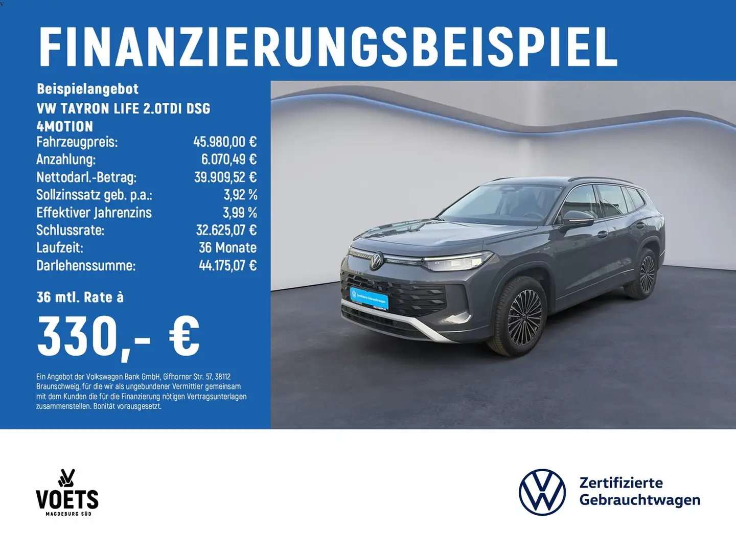 Volkswagen Tayron LIFE 2.0TDI DSG 4MOTION IQ-LIGHT+AHK+AREA Grau - 2