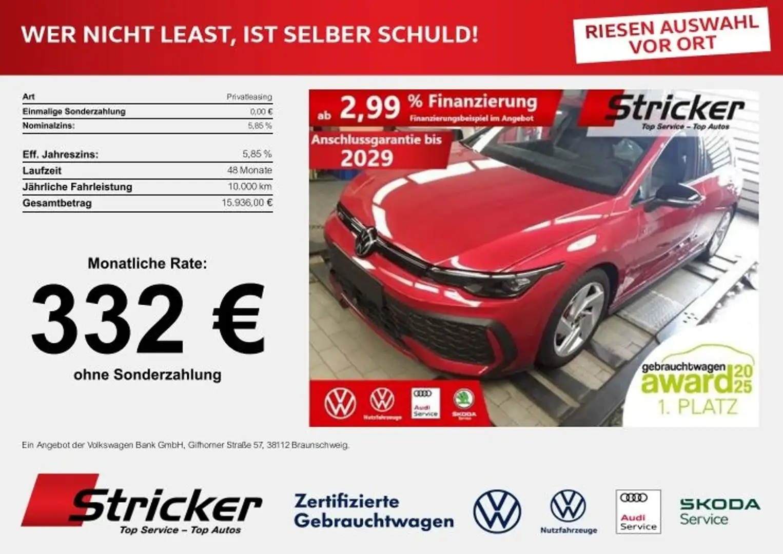 Volkswagen Golf GTI Black Style 2.0TSI DSG 262,-ohne Anzahlung IQ Rot - 2