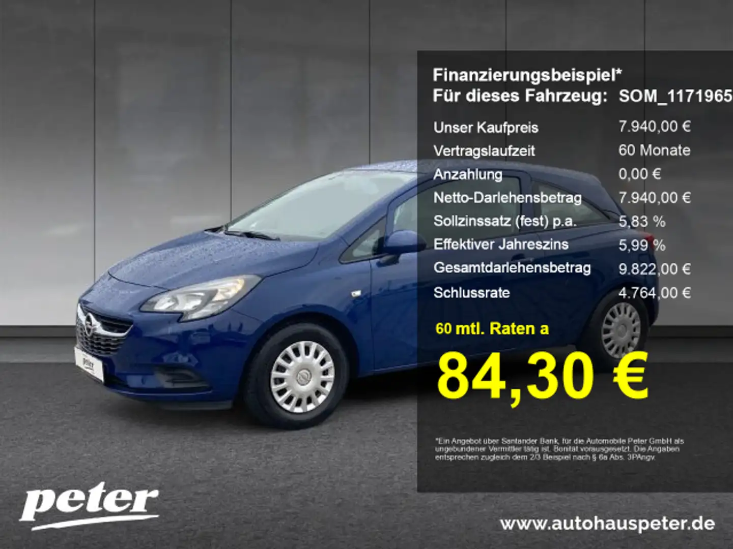 Opel Corsa Corsa E 1.2 Selection Klima Blau - 1