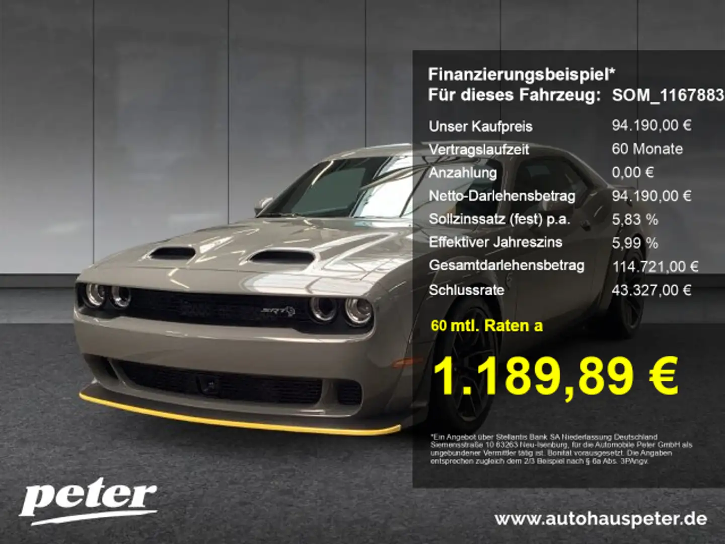 Dodge Challenger Challenger SRT Hellcat Jailbreak Widebody Grau - 1