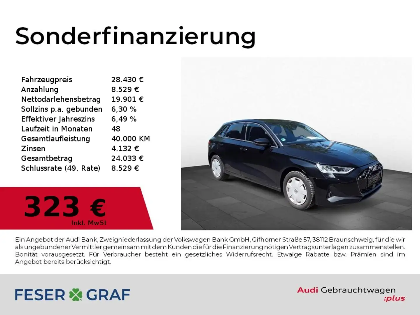 Audi A3 30 TFSI S tronic SmartphoneI,PDC,Sitzhzg Schwarz - 1
