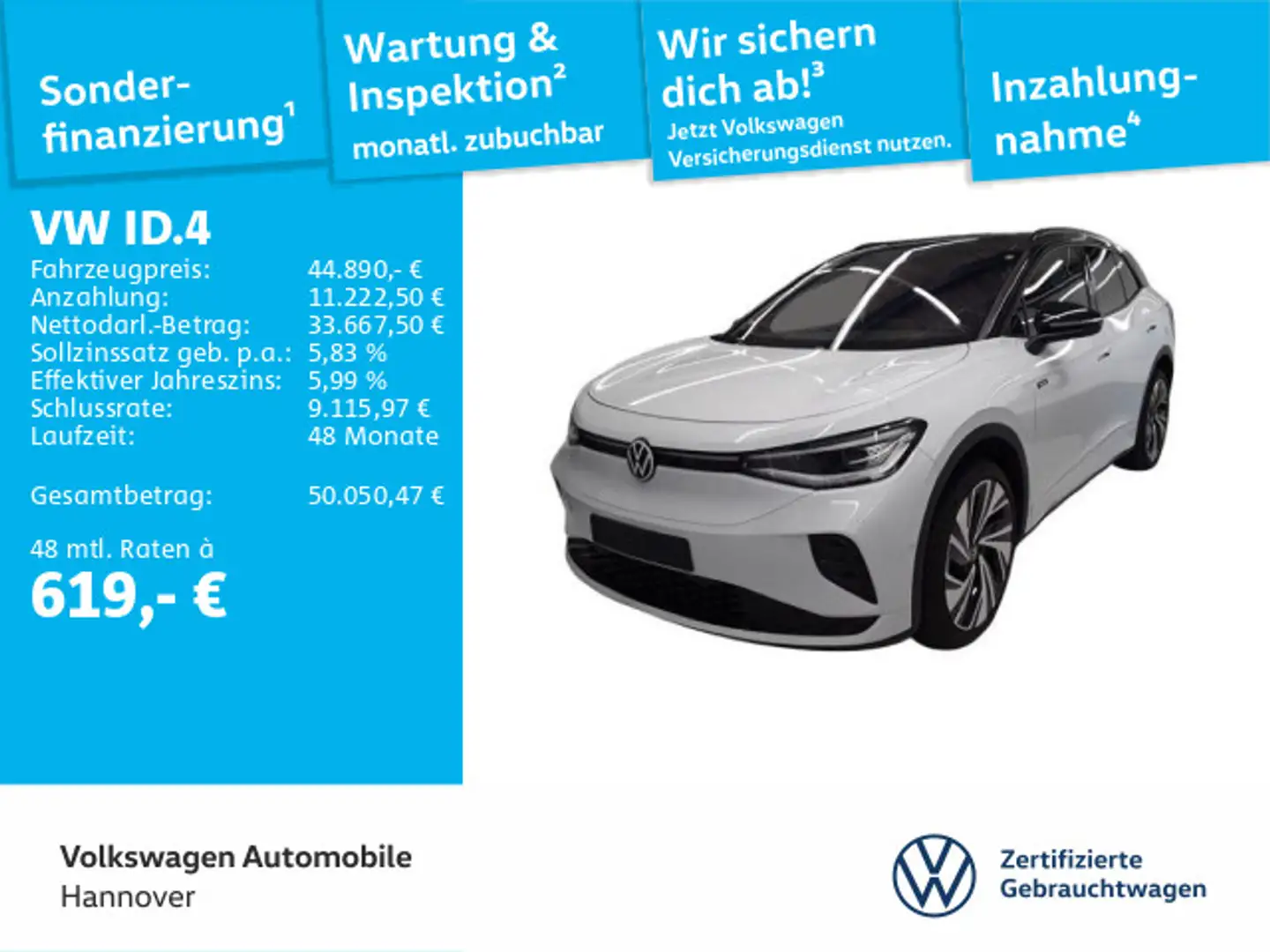 Volkswagen ID.4 GTX 4Motion Navi AHK LED HUD Kamera PDC SHZ Weiß - 1