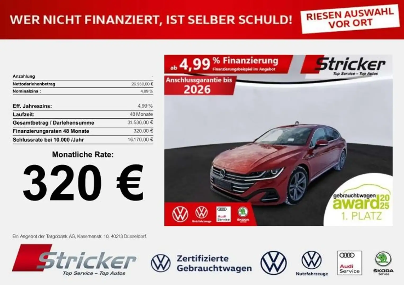 Volkswagen Arteon Shooting Brake R-Line 1.4TSI e-hybrid 320,-ohne A Rot - 2