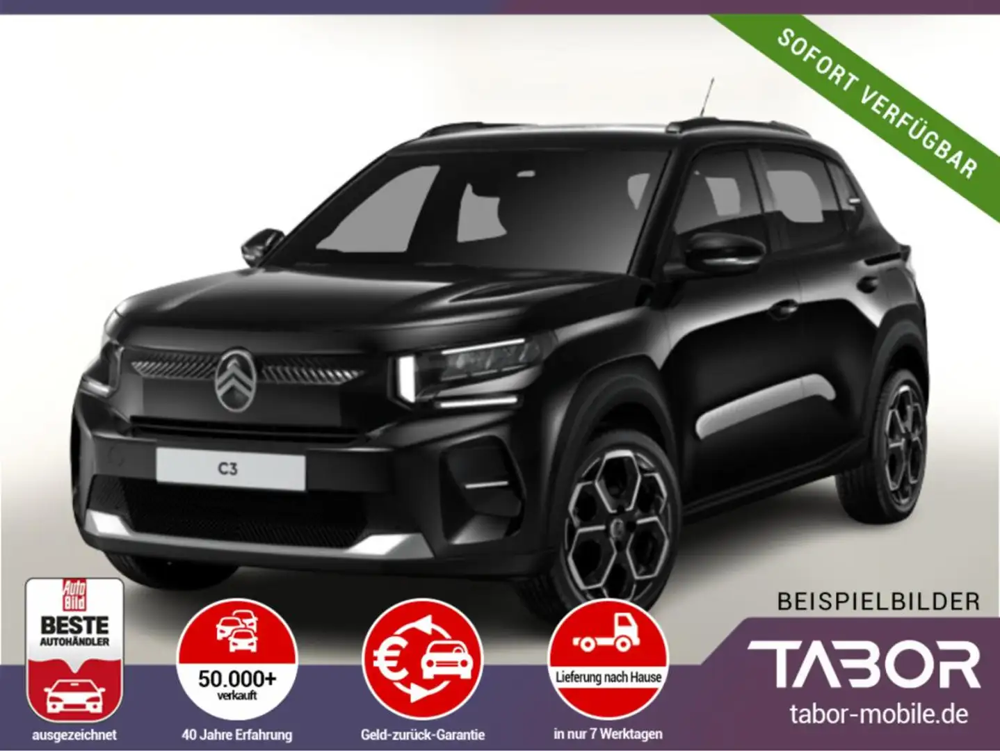 Citroen C3 Turbo 100 MAX HUD LED Nav Kam MirrorL PrivG Schwarz - 1
