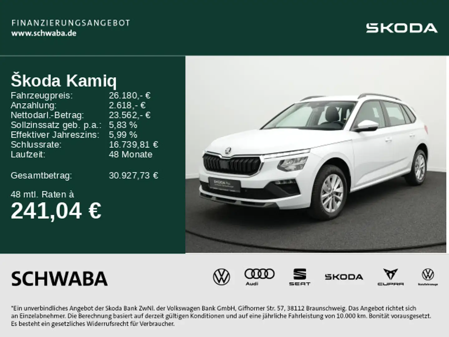 Skoda Kamiq Selection 1.5 TSI DSG *ACC*LED*NAVI*KAM*16 Weiß - 1