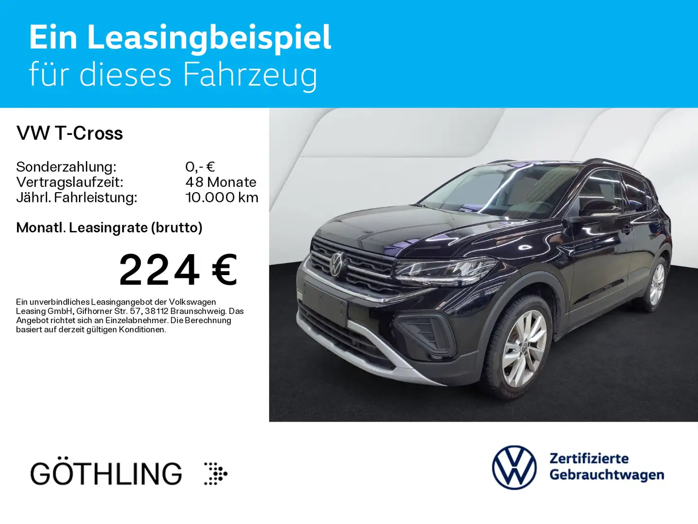 Volkswagen T-Cross Life GOAL 1.0 TSI*NAVI*LED*SHZ*PDC*ACC*A Noir - 2