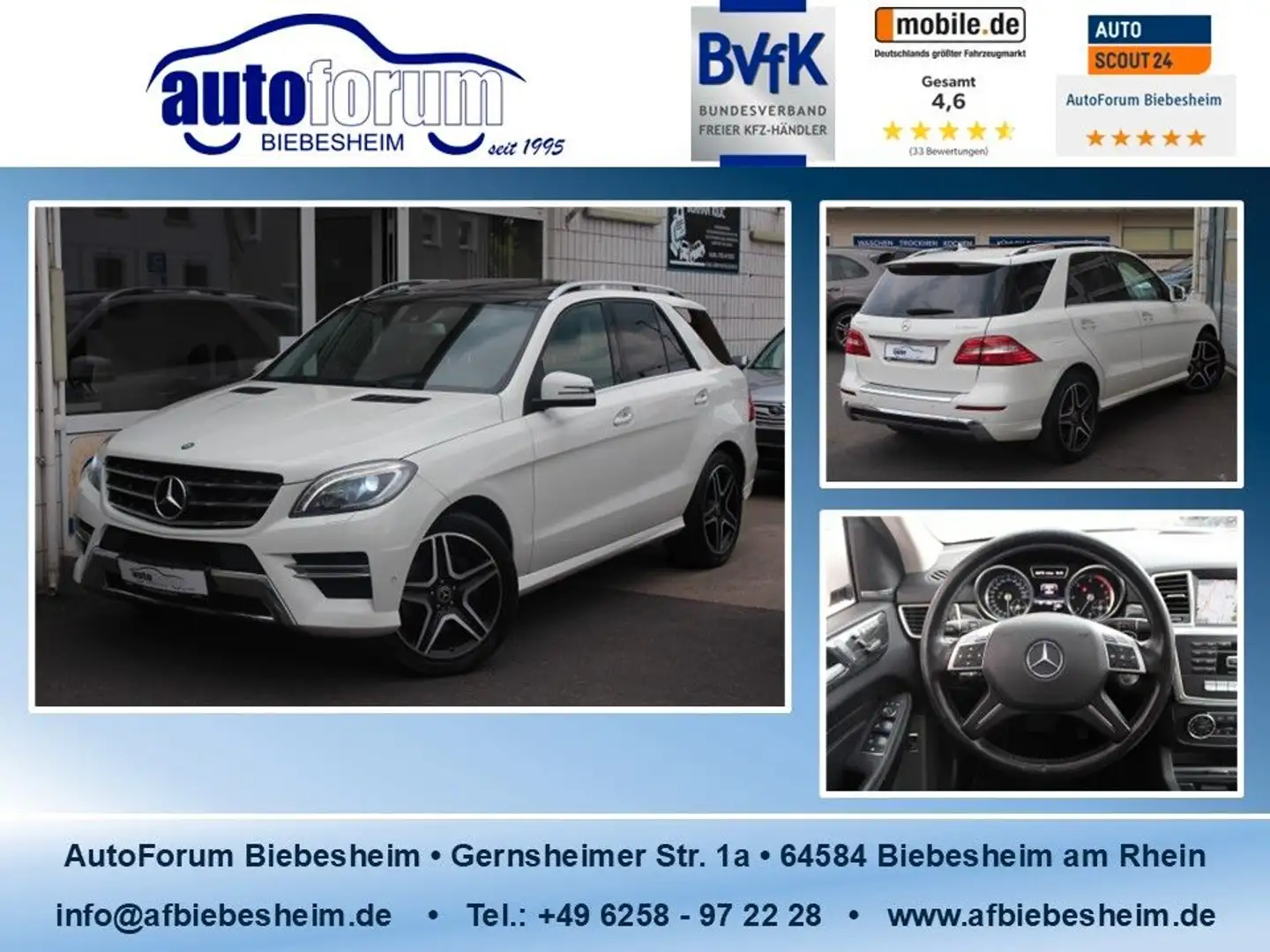 Mercedes-Benz ML 350 CDI AMG Leder*Navi*R-Kamera*Panorama Bianco - 1