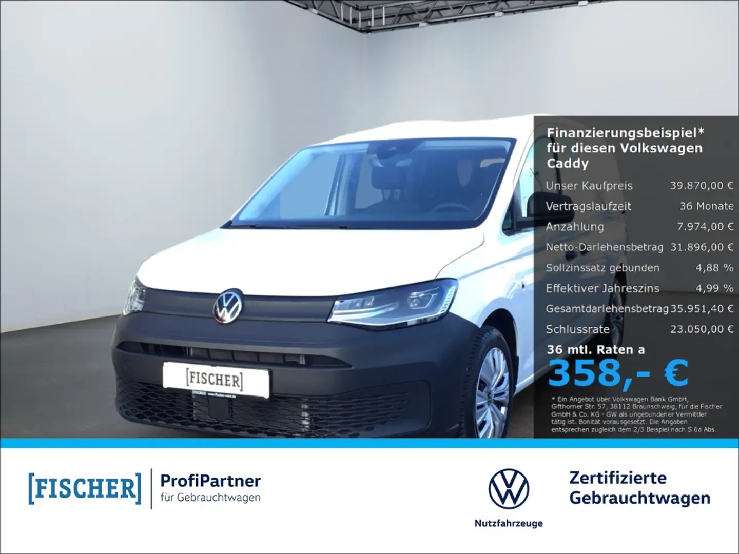 Volkswagen Caddy 2.0TDI DSG Kombi Flexible LED Carplay DAB 5-Sitzer Weiß - 1