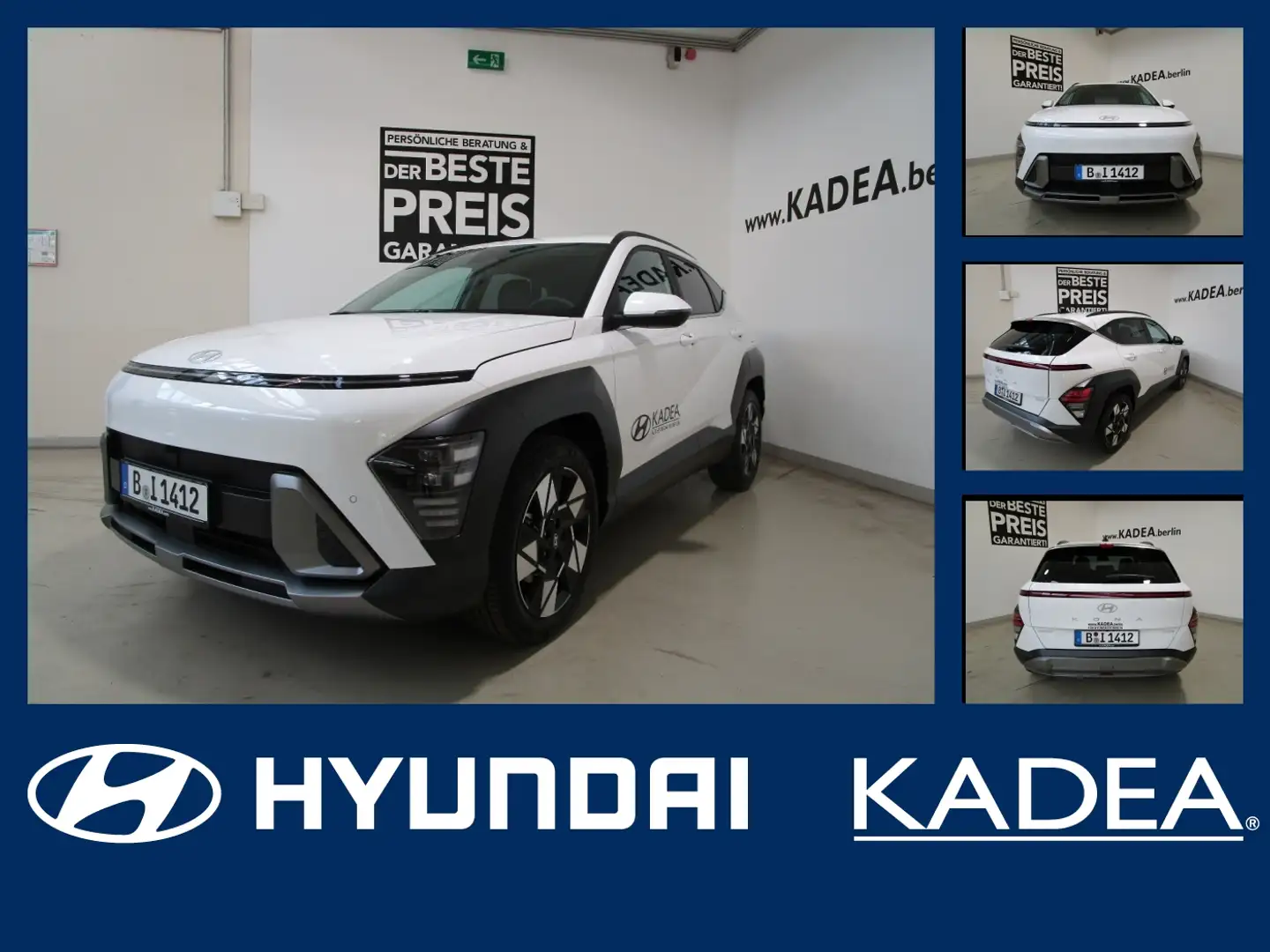 Hyundai KONA 1.6 T-GDI Prime ACC+LED+Navi+SHZ+2xKlima+LM Weiß - 1