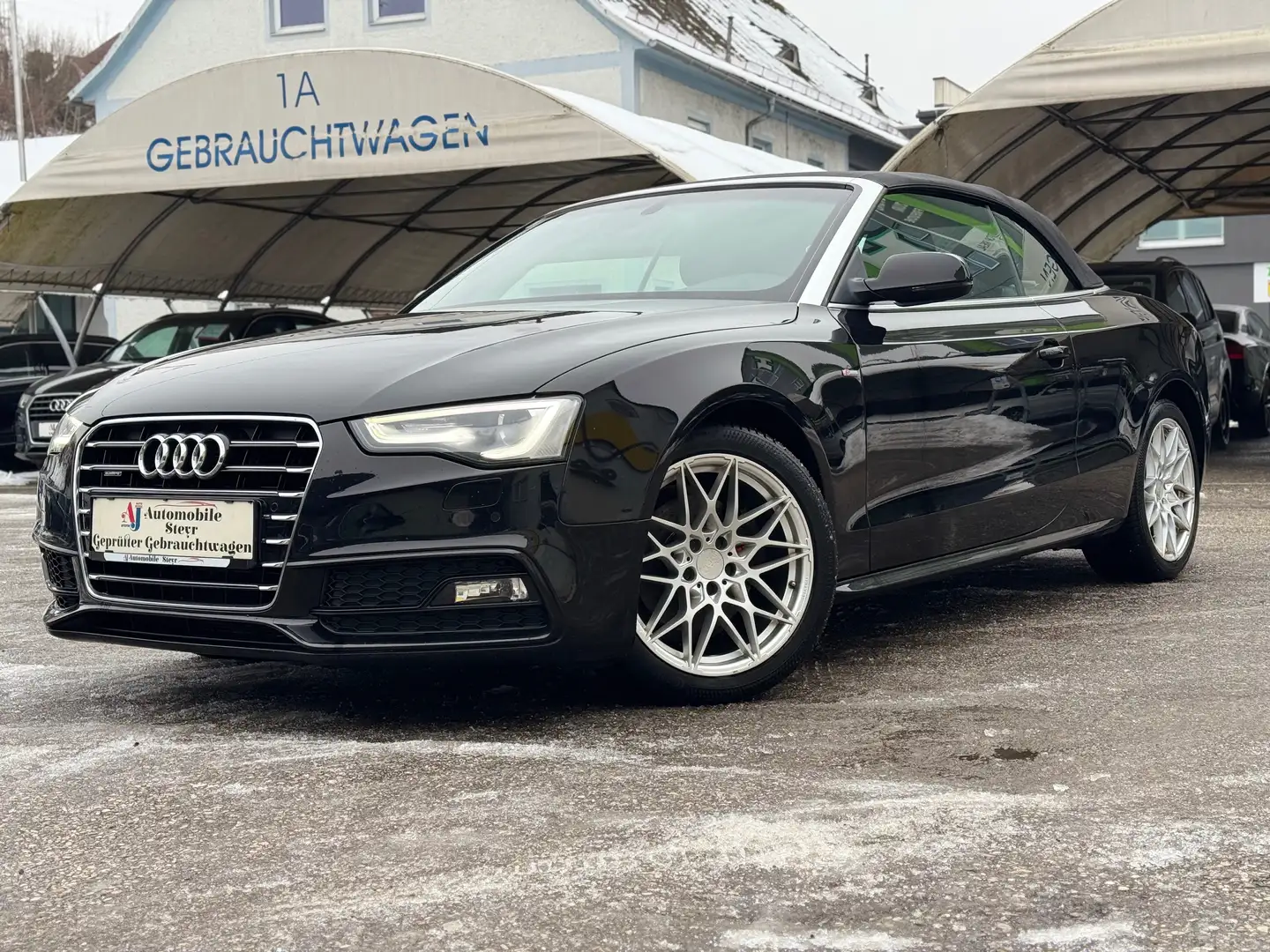 Audi A5 Cabrio 2,0 TDI quattro Sport+Navi+Teilleder+Xenon Schwarz - 2