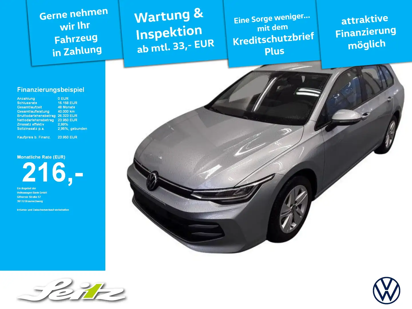 Volkswagen Golf Variant Golf VIII Variant 1.5 TSI Life *LED*PARKSENSOR*SIT Argent - 1