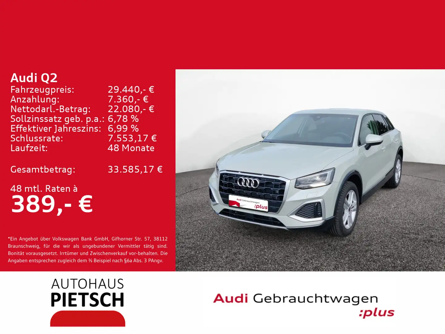 Audi Q2 35 TFSI advanced S-tronic Silber - 1
