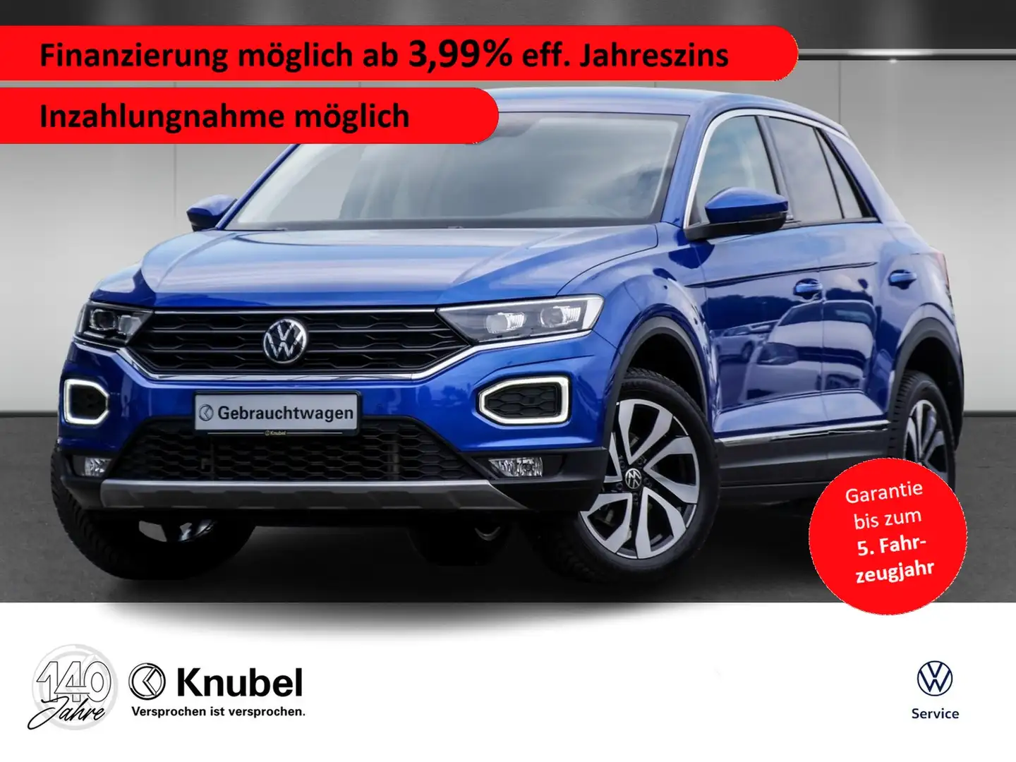 Volkswagen T-Roc Style 1.5 TSI DSG Ass+ LED Navi ACC AHK Blau - 1