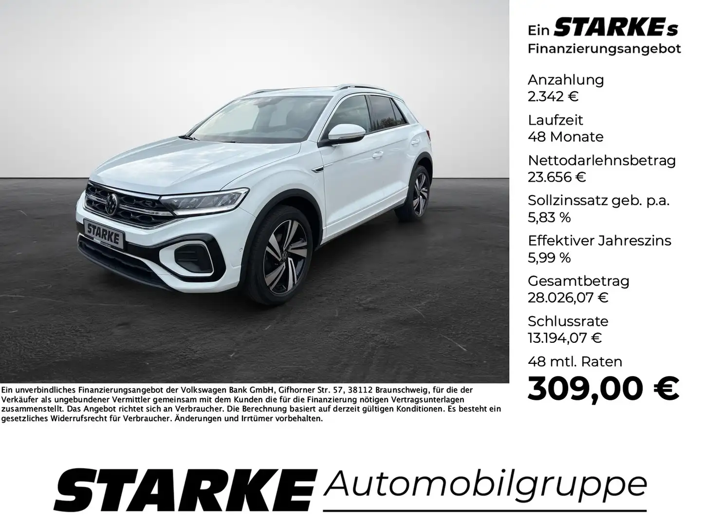 Volkswagen T-Roc 1.5 TSI DSG R-Line Blanc - 1