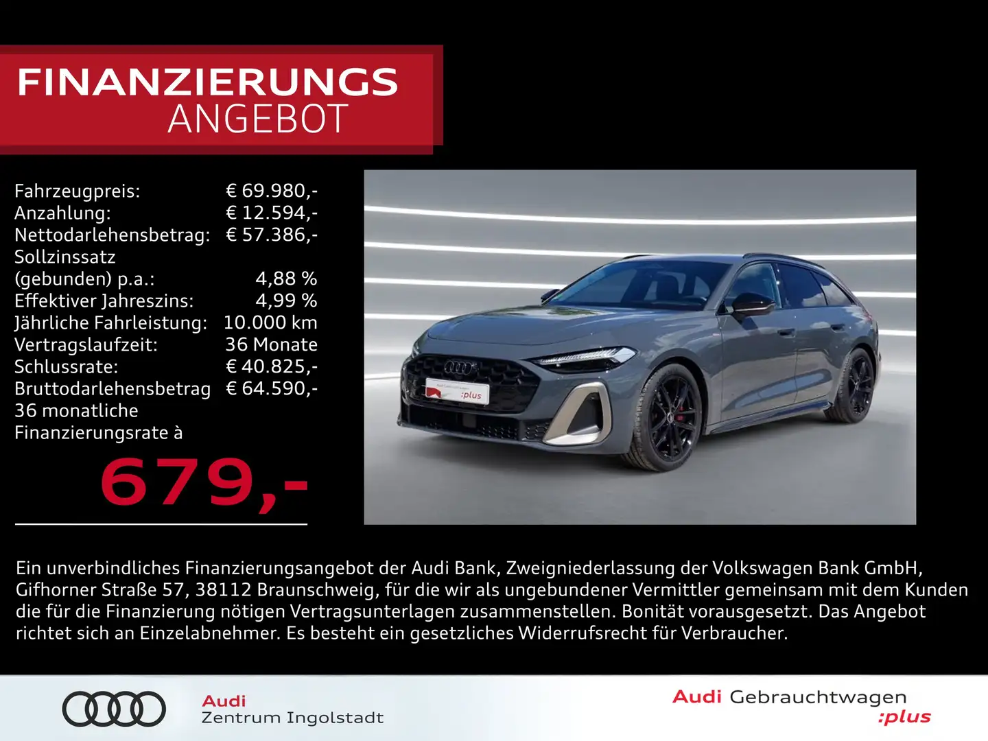 Audi A5 Avant TFSI qu 2x S line MATRIX B&O AHK HuD KAM Grau - 1