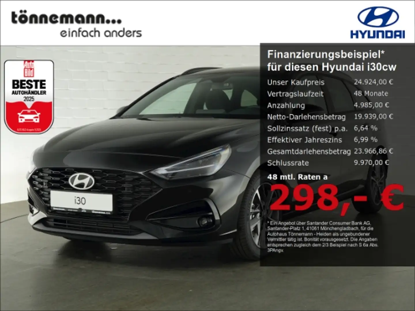 Hyundai i30 FACELIFT T-GDI ADVANTAGE 48V DCT+VOLL LED+NAVI+RÜC Schwarz - 1