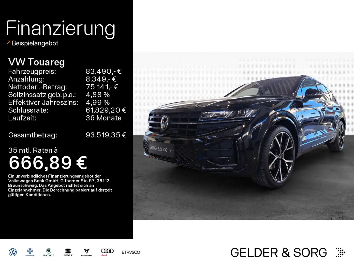 Volkswagen Touareg R-Line 3.0 V6 TDI |AHK|STHZ|PANO|Massage Noir - 1