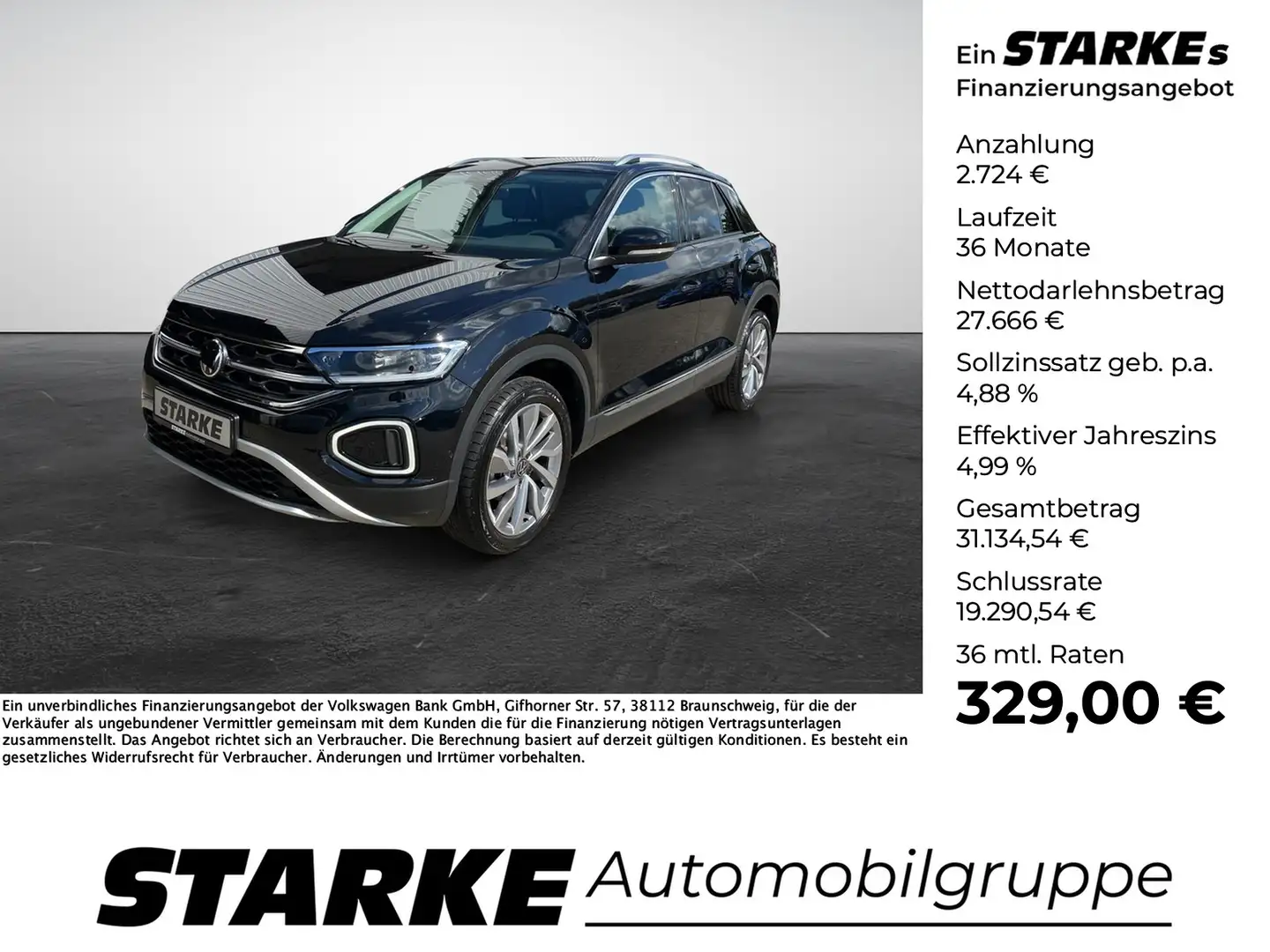 Volkswagen T-Roc 1.5 TSI DSG Style Schwarz - 1