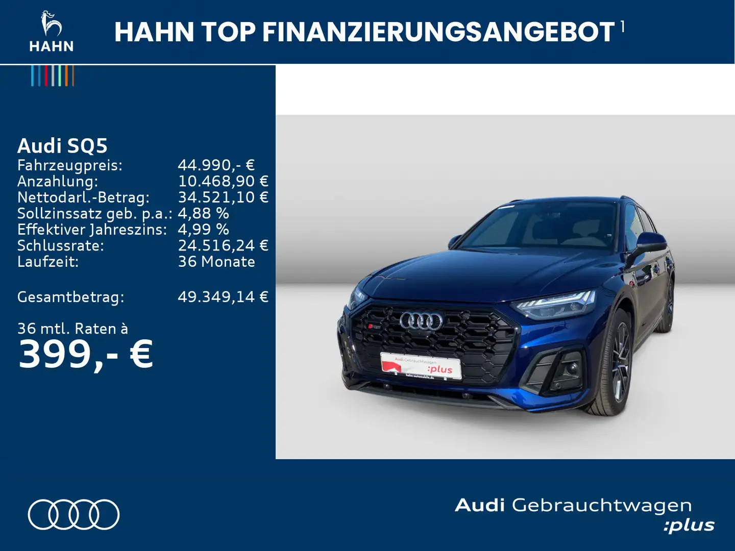Audi SQ5 TDI quattro S tronic Matrix 360° AHK Virtual Bleu - 2