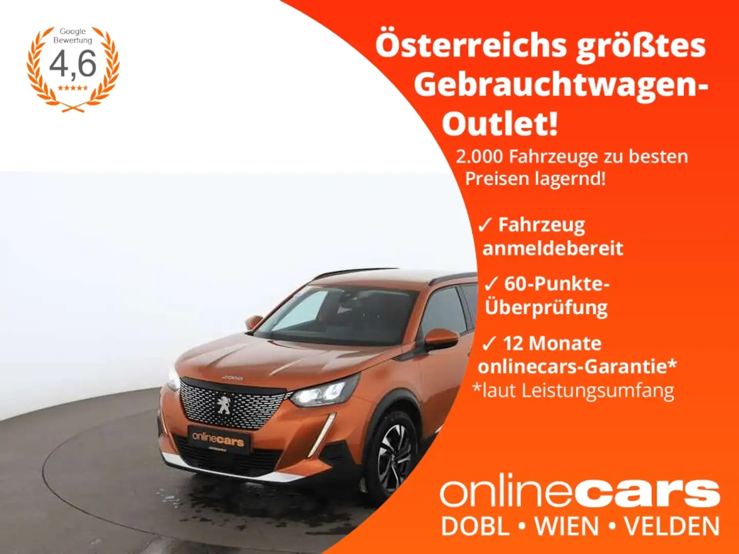 Peugeot 2008 1.2 PureTech 130 Allure LED AHK LEDER R-CAM Portocaliu - 1