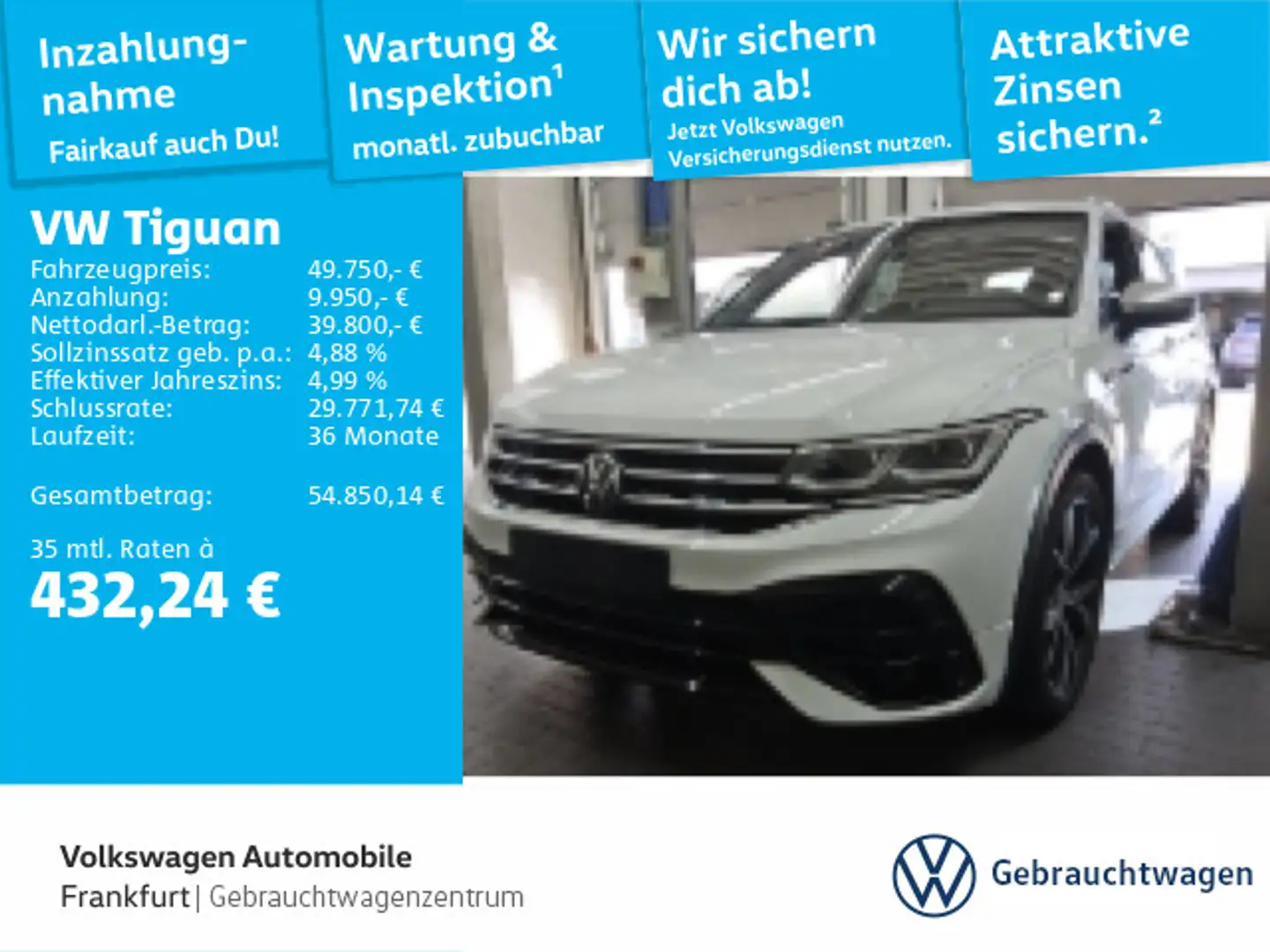 Volkswagen Tiguan 2.0 TSI DSG 4Motion R Navi IQ.Light DAB+ Weiß - 1
