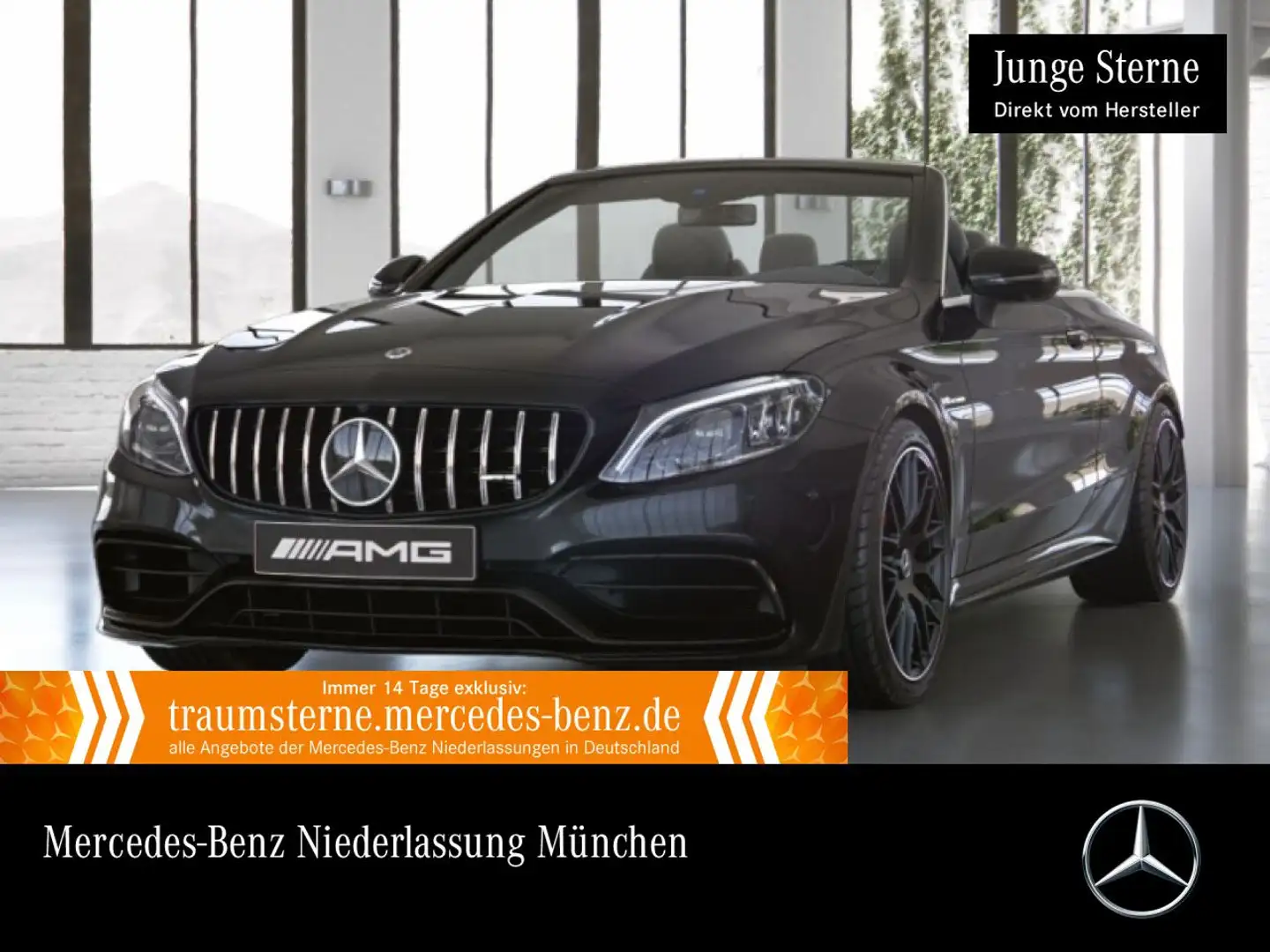 Mercedes-Benz C 63 AMG C 63 S Cabrio NIGHT+DRIVERS+360+MULTIBEAM+HUD+SPUR Schwarz - 1