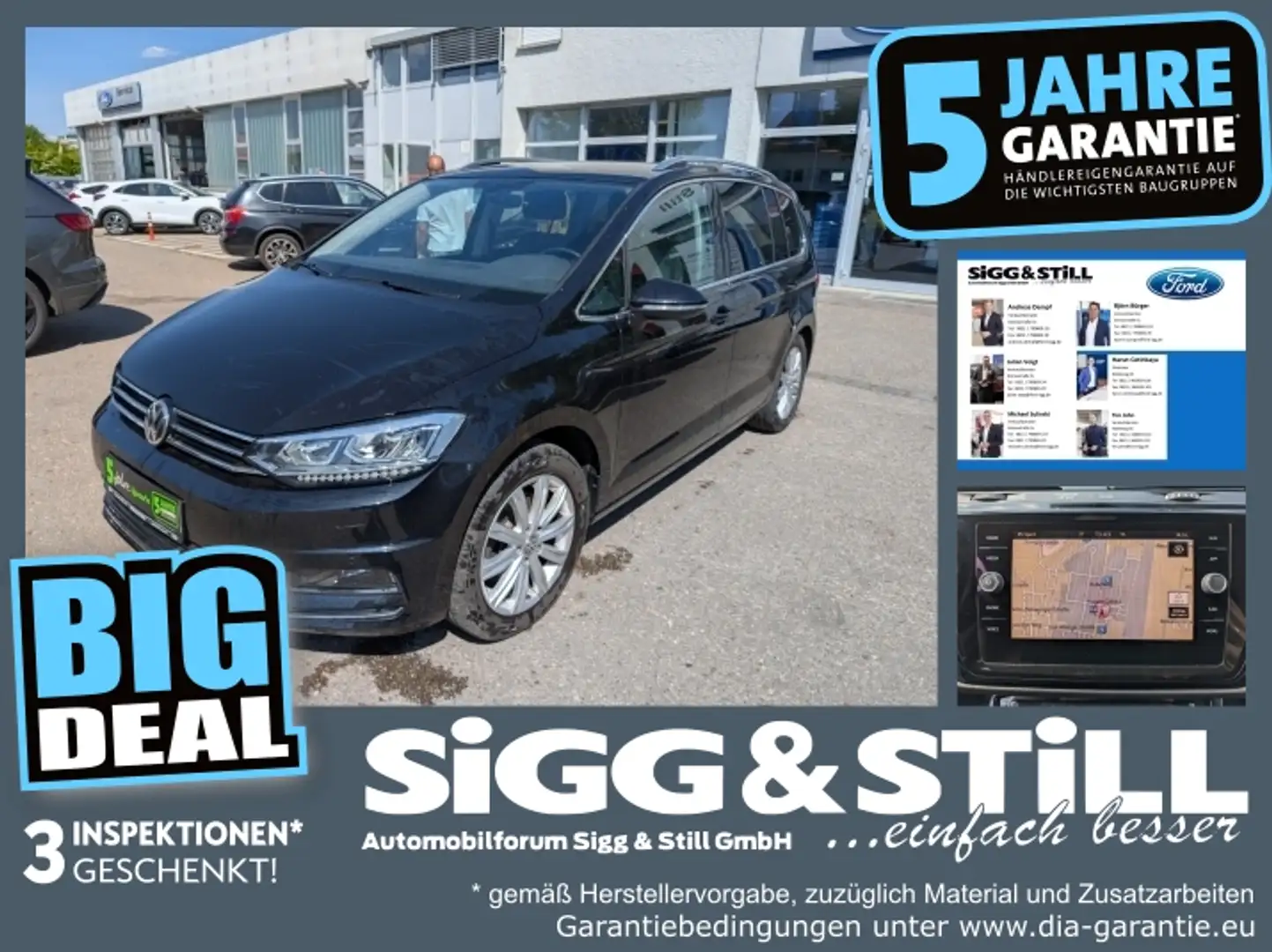 Volkswagen Touran 1.4 TSI Highline DSG AHK*LED*ACC*NAV*SHZ Schwarz - 1