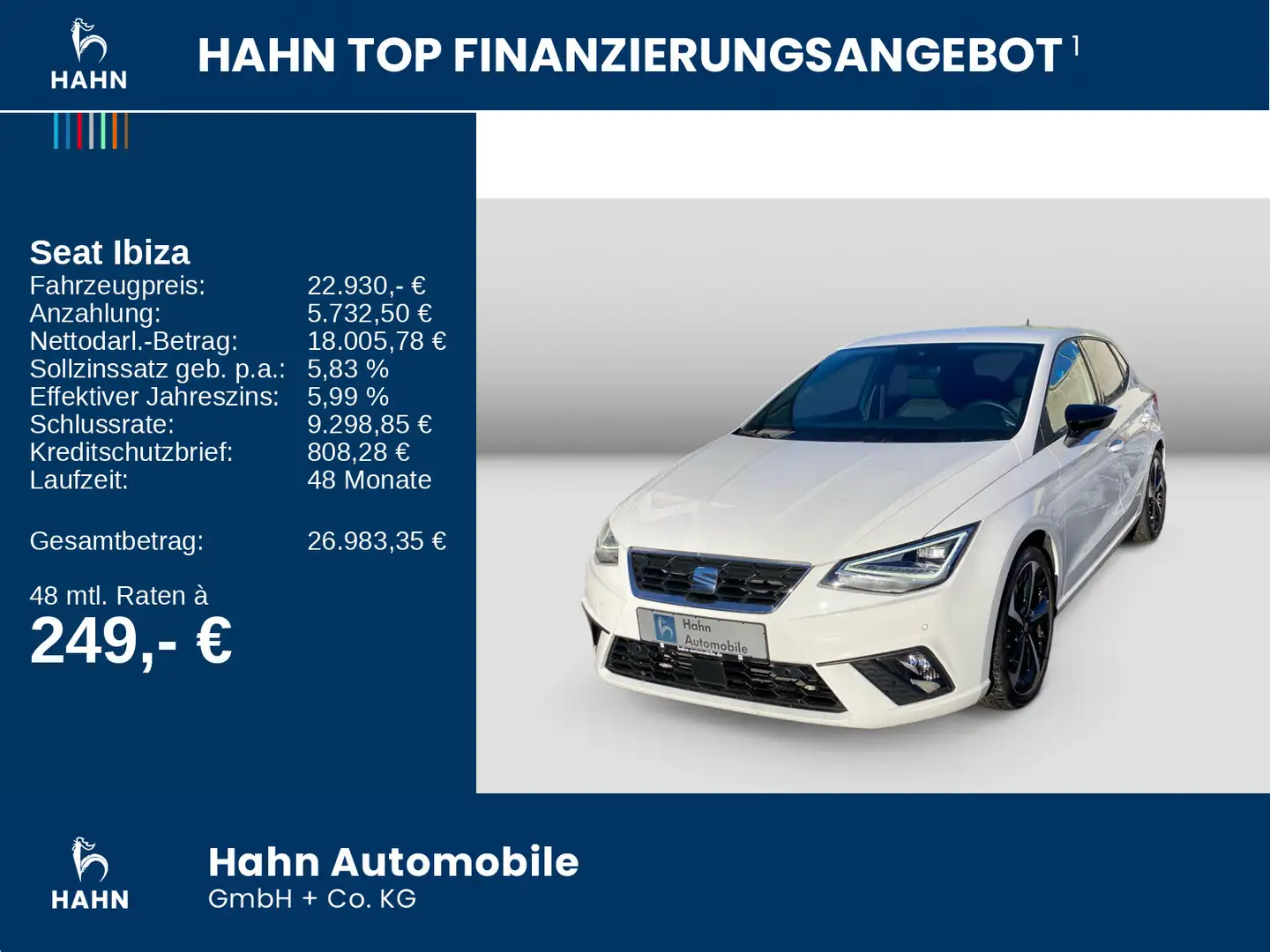SEAT Ibiza 1.0TSI DSG FR LED ACC PDC Navi Kessy Weiß - 2