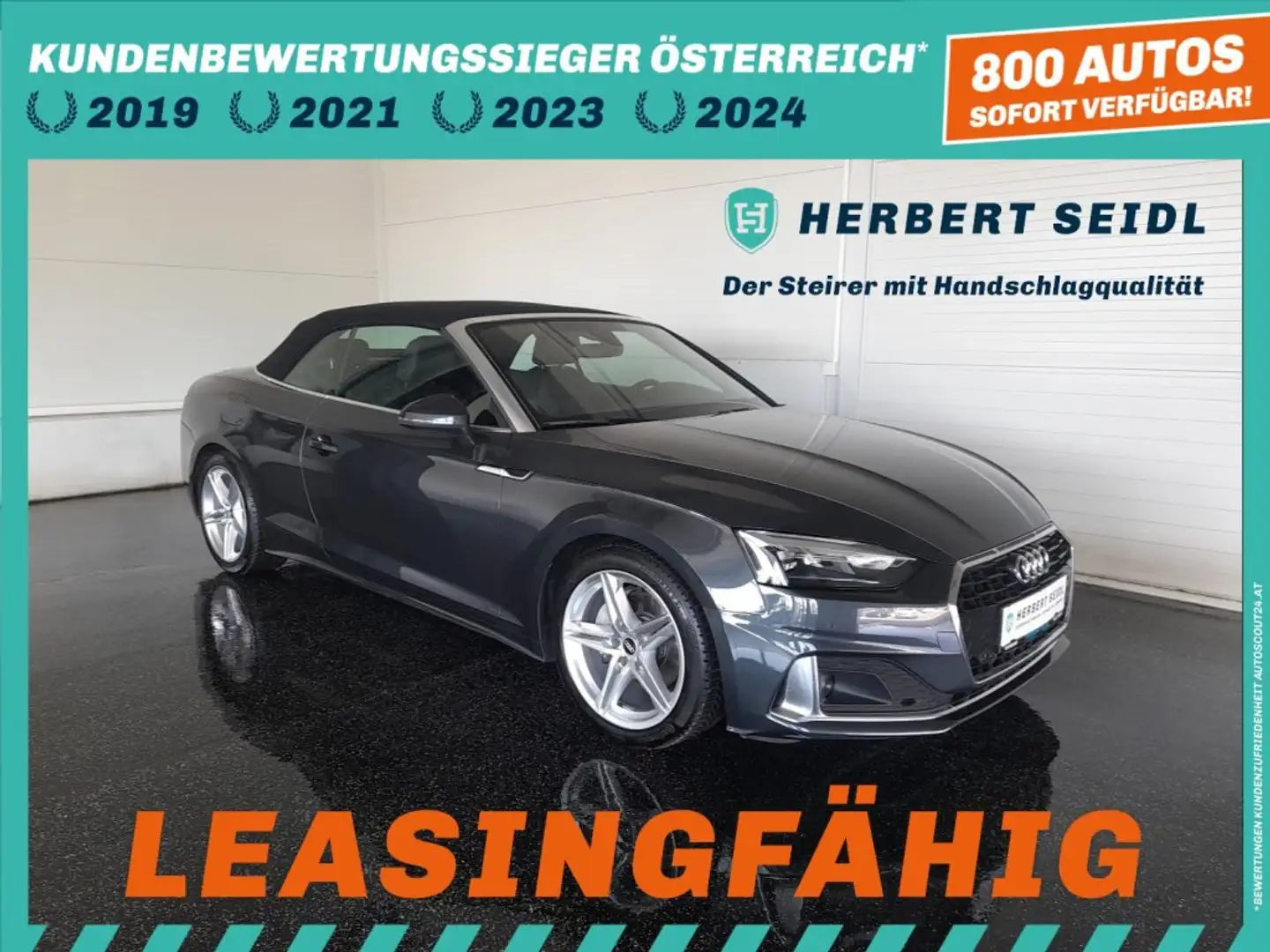Audi A5 Cabrio ADVANCED 40 TFSI S-tr *LEDER SPORTSITZE & MEMORY / 18 ZOLL / VOLL-LED / VIRTUELL PLUS / NAVI / 360° KAMERA / 3-ZON Grau - 1