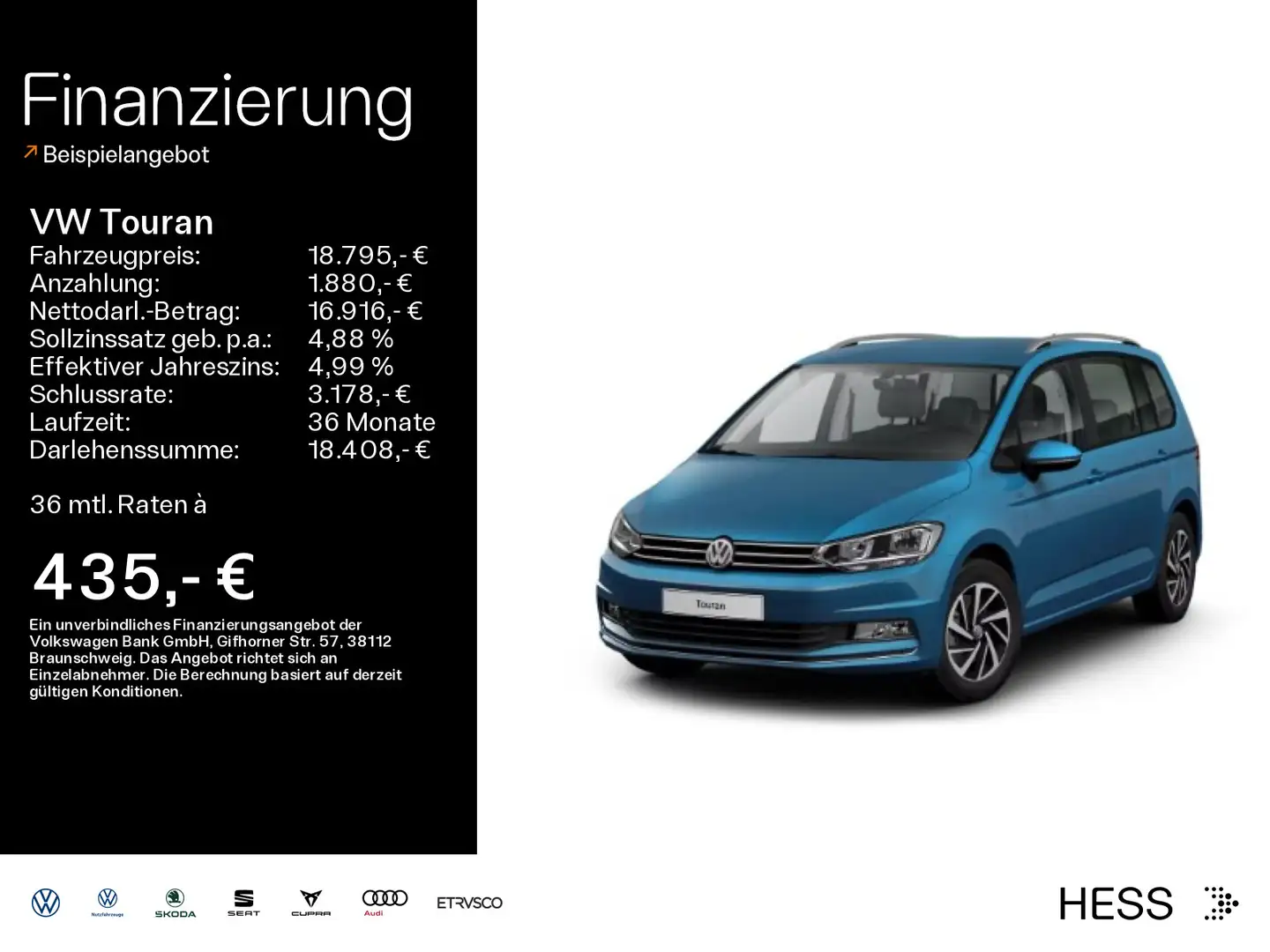 Volkswagen Touran TOURAN 1,2 TSI*81KW*Navi*Klima*LM-Felge*MAL Bleu - 1