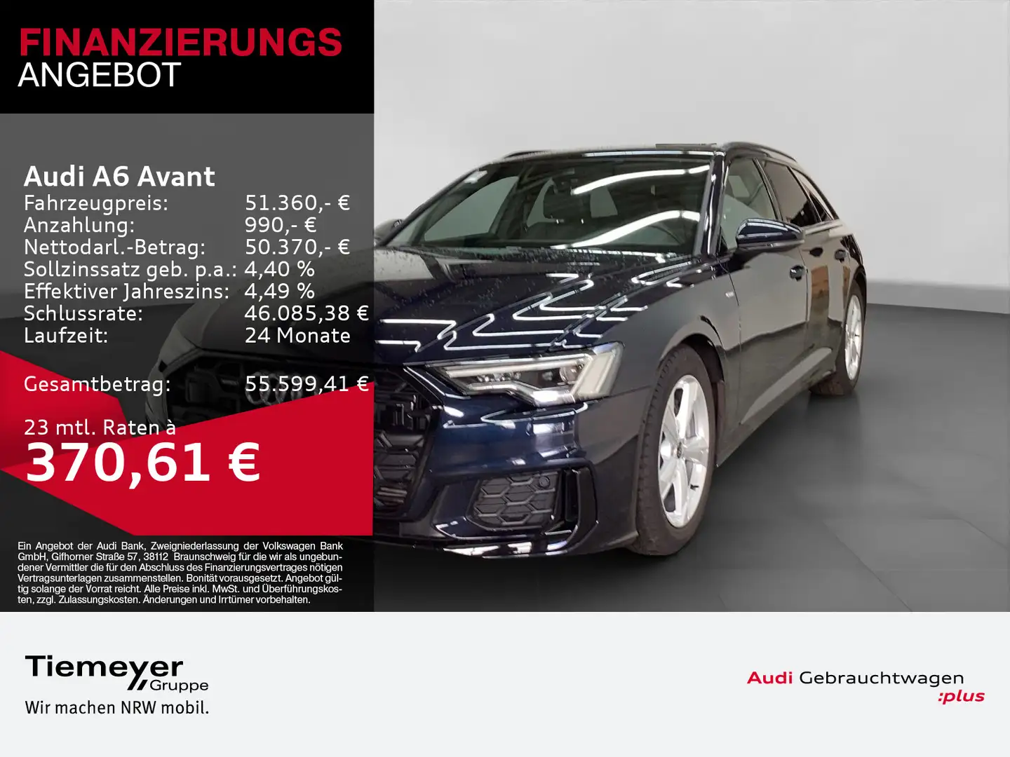 Audi A6 45 TFSI Q S LINE PANO MATRIX AHK KAMERA Blau - 1