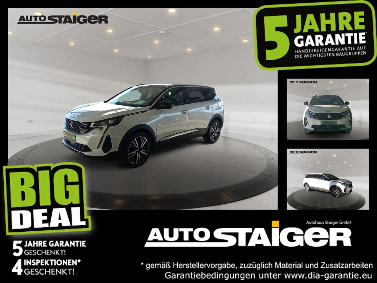 Peugeot 5008 GT HDI 180 ACC+LED+Navi+Pano+SD+SHZ+2xKlima Weiß - 1