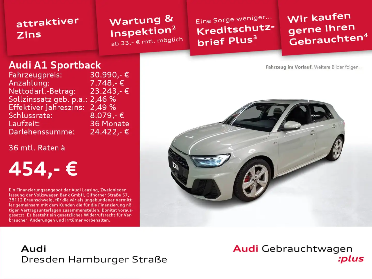 Audi A1 S line 30 TFSI S tronic SONOS DAB Silber - 1