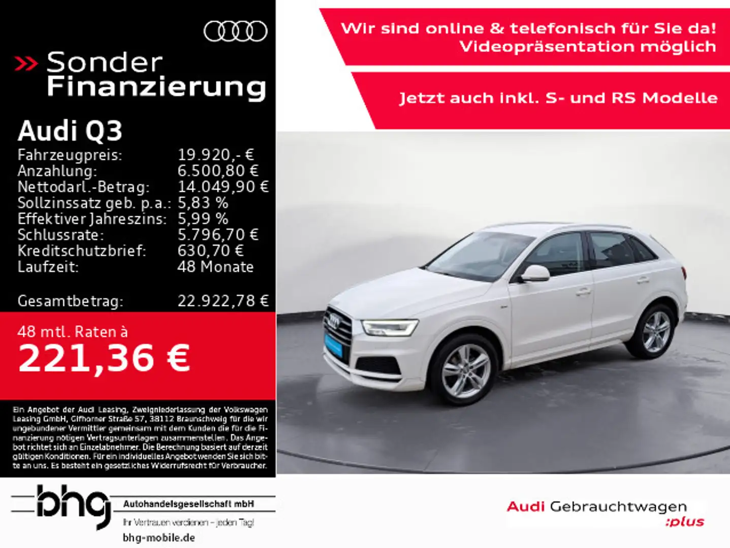 Audi Q3 2.0 TFSI quattro S tronic sport #S-line #AHK Blanc - 1