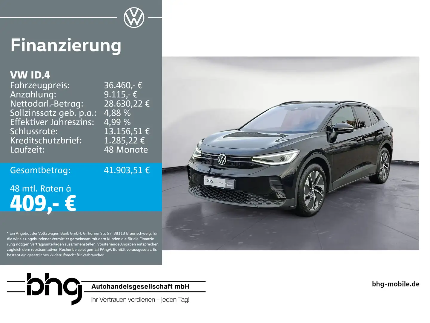 Volkswagen ID.4 Pure Infotaiment LED Navi connect Netzlade Schwarz - 1