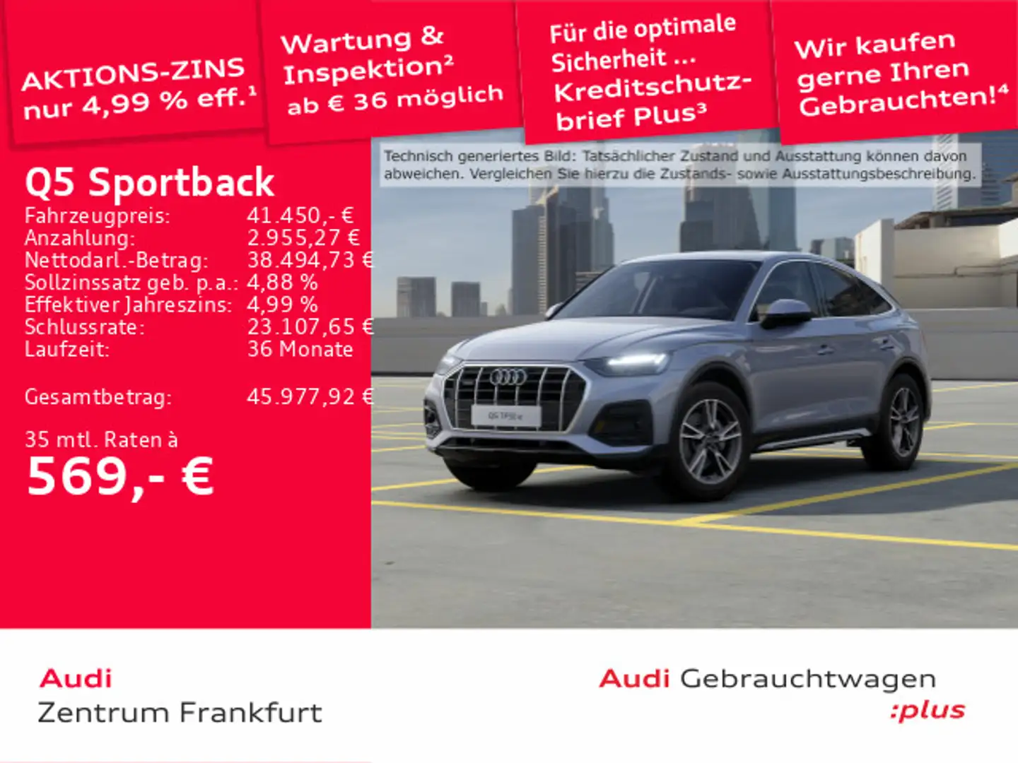 Audi Q5 50 TFSI e quattro S tronic advanced Silber - 1
