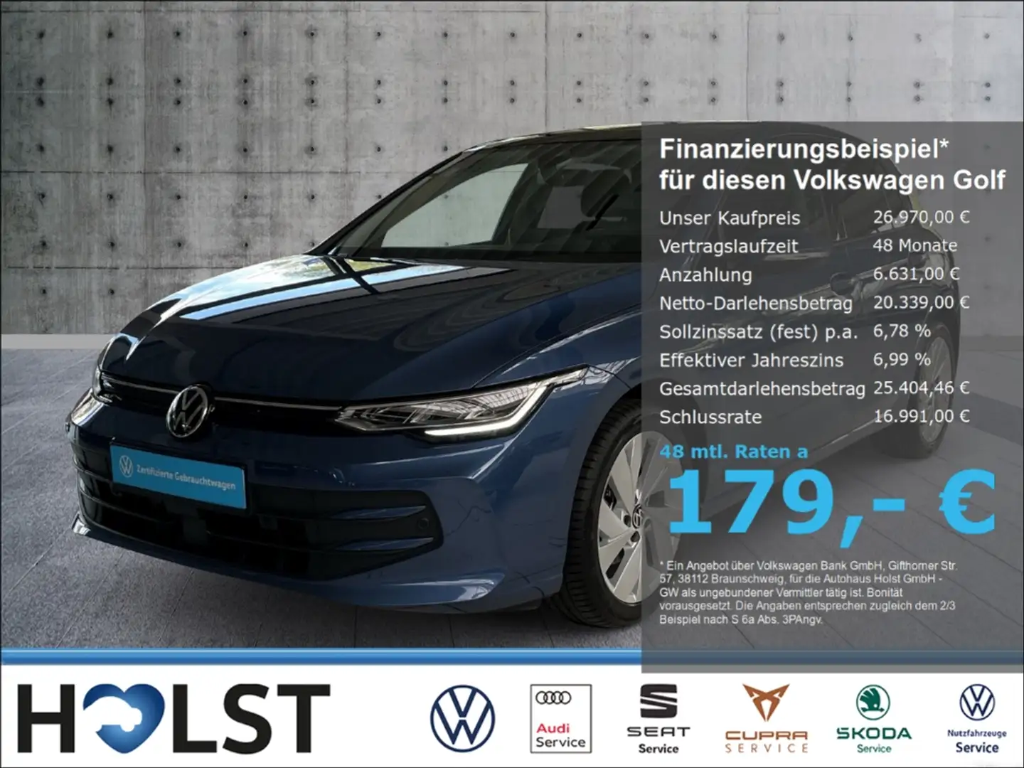 Volkswagen Golf VIII 1.5TSI Life Pano LED App-Connect Blau - 1
