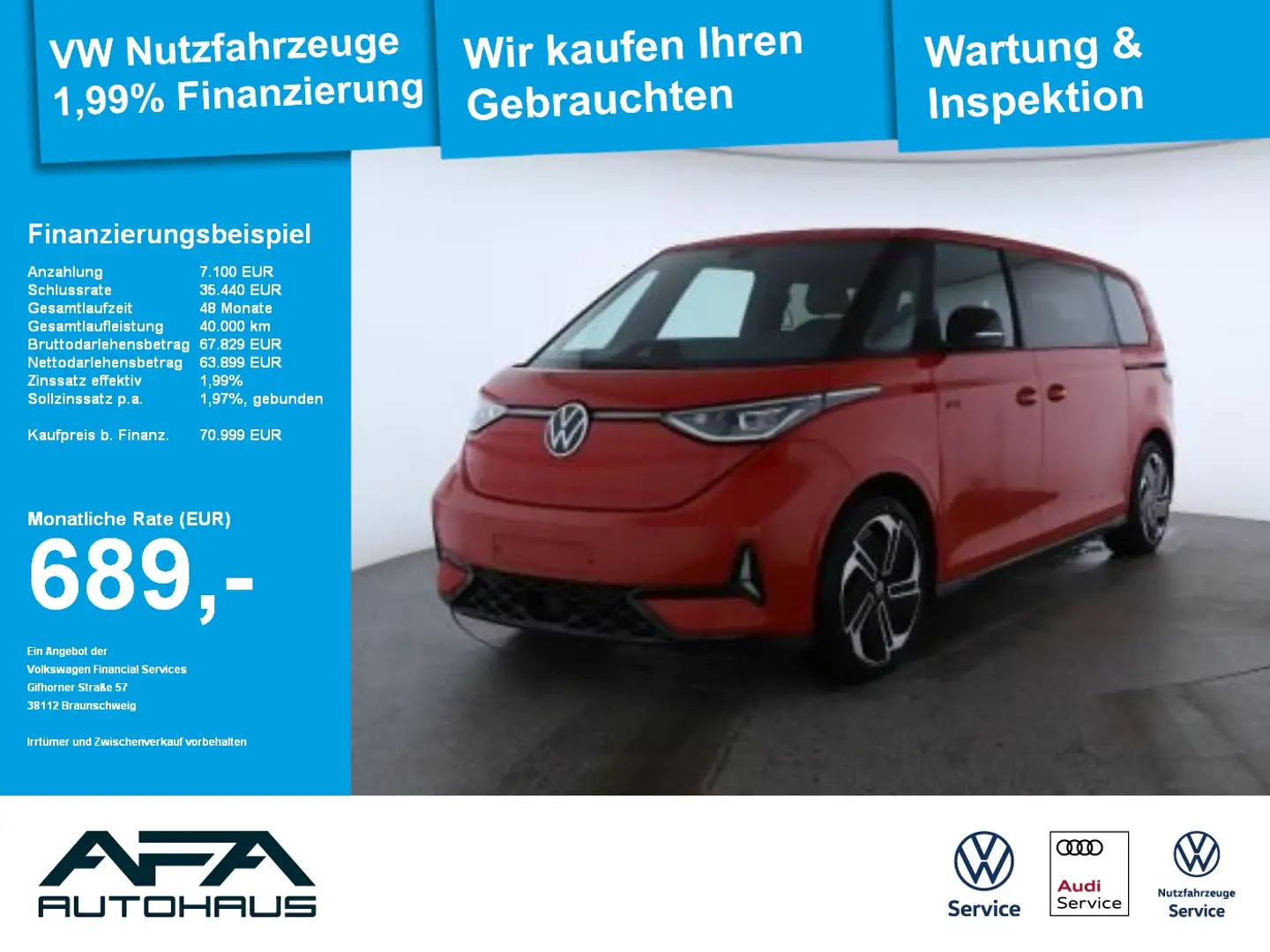 Volkswagen ID. Buzz ID.Buzz GTX 4Motion lang 86kWh AHK*Harman*Wärmep. Rot - 1