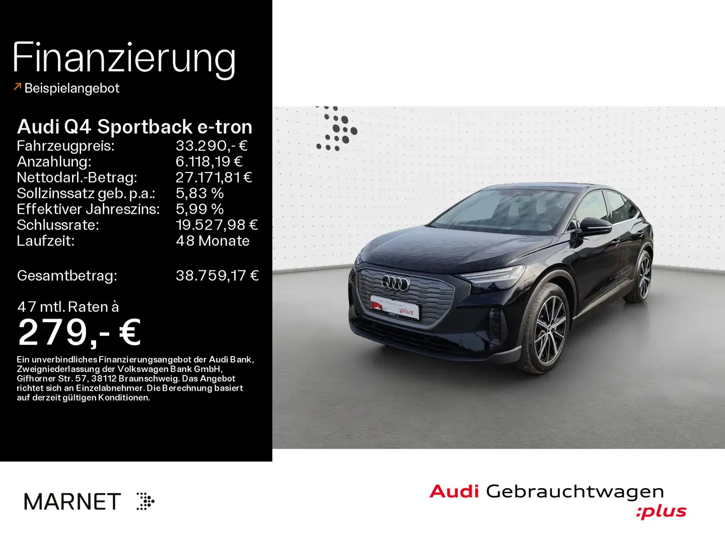 Audi Q4 e-tron 40*Navi*Matrix*Alu*SONOS*HUD Schwarz - 1