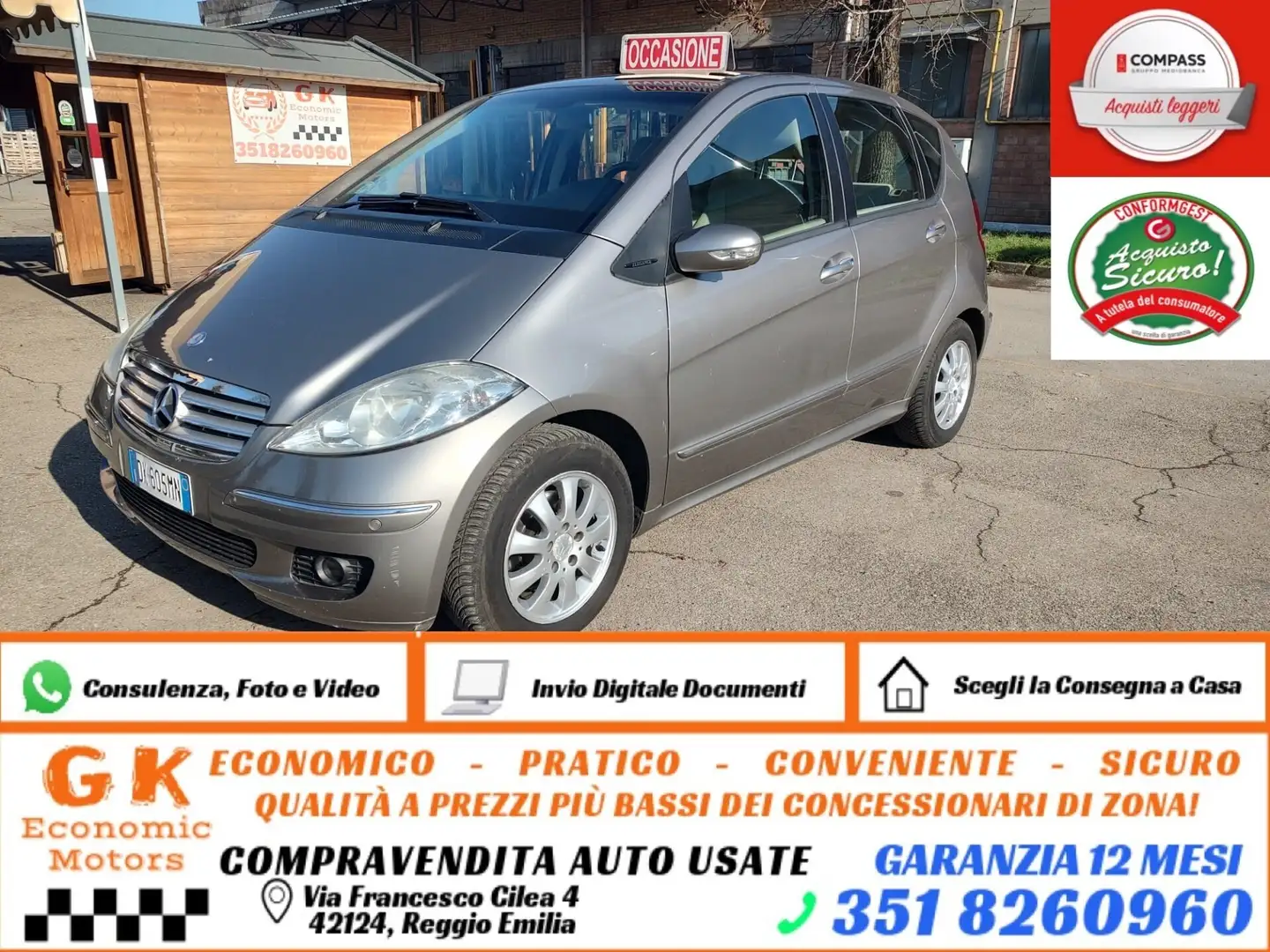 Mercedes-Benz A 150 Avantgarde, CAMBIO AUT, GARANZIA L.12 MESI, OK NEO Grigio - 1
