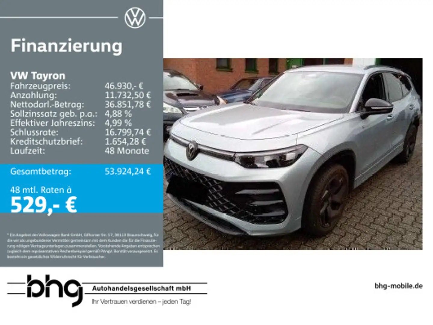 Volkswagen Tayron 2.0 TDI DSG R-Line AHK 7-Sitzer HUD h/k Silber - 1